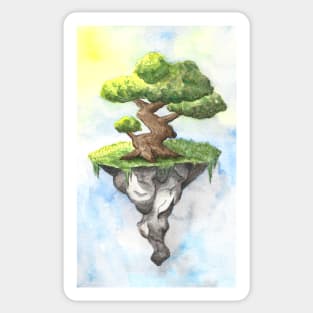 dreamy bonsai on a floating island Sticker